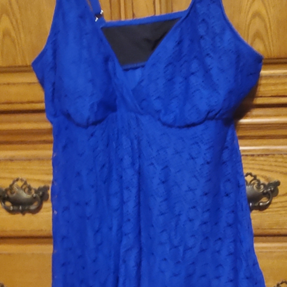 One Pcs tummy control crochet swim dress